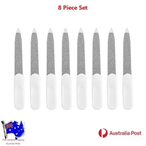 8 Piece Stainless Steel Double Sided Nail Files Pedicure Manicure Nail Tool - Picture 1 of 4