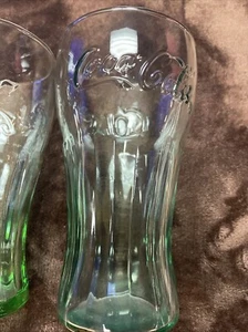 Vintage Coca Cola Contour Glasses Lot Of 2  Not Same Design See Photos - Picture 1 of 6