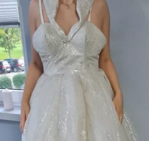 Brautkleid Hochzeitskleid Prinzessin Glitzer Corsage Gr. 38/40 Silber disney - Bild 1 von 5