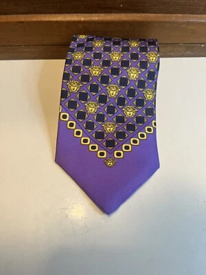 Deadstock Increíble Corbata Medusa Clásica Años 90 Gianni Versace Vintage Seda Medusa Foto 1 de 4