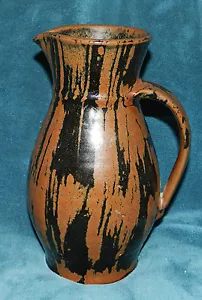 BELLISSIMA BROCCA IN CERAMICA ARTISTICA DA STUDIO! FATTO A MANO! MARRONE NERO FIRMATO - Foto 1 di 4