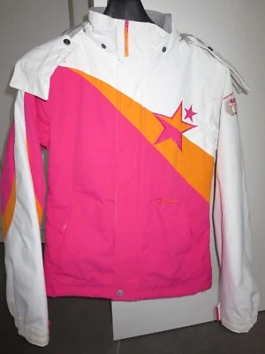 PROTEST Skijacke, Snowboardjacke, Winterjacke, Damenjacke, pink, weiß, Stern, M! - Bild 1 von 4
