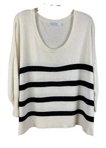 Suéter MINKPINK Mezcla Cachemira Negro Crema Top Rayas Talla S Old Money Prep - Imagen 1 de 7