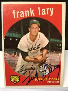 1959 FRANK LARY TOPPS #393 DETROIT TIGERS AUTOGRAPHED - Picture 1 of 2
