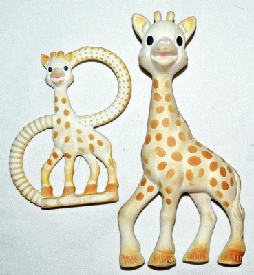 RETRO Infantino RUBBER Baby Teether,  Squeezer TOY, GIRAFFE and ELEPHANT - Image 1 of 4