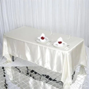 72x120" RECTANGLE Satin TABLECLOTH Wedding Party Banquet Event Linens - Picture 1 of 1