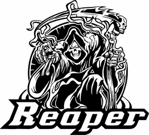 Grim Reaper Scythe Death Shinigami Scary Car Truck Window Vinyl Decal Sticker - Foto 1 di 2