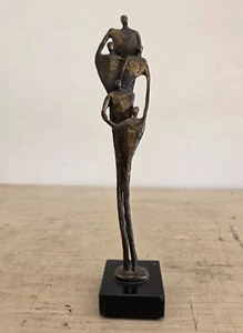Statua Scultura 5 Figure in Bronzo Base Marmo della Prima Metà del XX Secolo - Foto 1 di 5