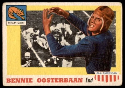 1955 Topps All American #80 BENNIE OOSTERBAAN  Michigan Wolverines  VG+ - Image 1 of 2