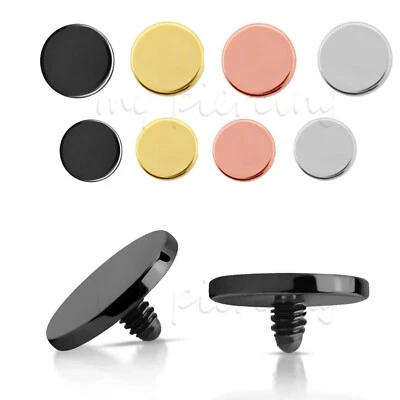 5pcs. 14G Flat Disc Titanium Anodized Surgical Steel Dermal Anchor Top Part - Image 1 of 3