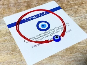Bracciale Impermeabile Occhio Lucky Blue Malocchio Rosso Protezione Corde Uomo Donna - Foto 1 di 12