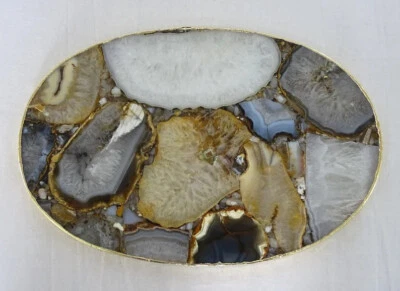 Bandeja de plato de ágata hecha a mano tabla de queso mesa Foto 1 de 4