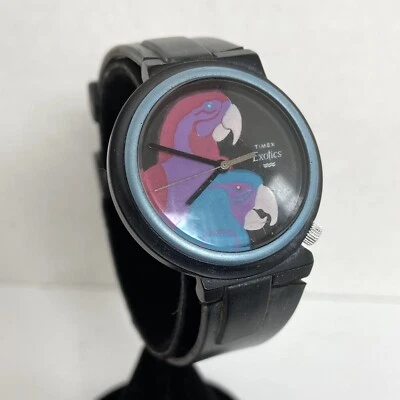 Reloj Timex Exótico Vintage Arte Retro Diseño Loro Reloj Banda Negra Unisex Foto 1 de 4