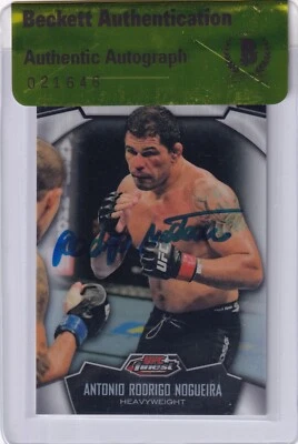 Antonio Rodrigo Nogueira Signed 2012 Topps Finest UFC Refractors Card 15 BAS COA - Image 1 of 4