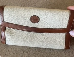 Vintage 90s Dooney and Bourke Pebble Leather Two Tone Tri Fold Wallet/Checkboook - Bild 1 von 9