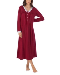 Neu mit Etikett $ 70 Eileen West beerenroter weicher Strickpullover lange Ärmel Ballett Nachthemd S - Bild 1 von 3