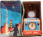 VINTAGE TIN TOY ROCKET LAUNCHING PAD YONEZAWA MADE IN JAPAN 50s CRAGSTAN SPACE