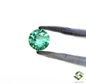 3.50 mm Certified Natural Emerald Round Cut 0.09 CTS Untreated Loose Gemstone - Picture 1 of 6