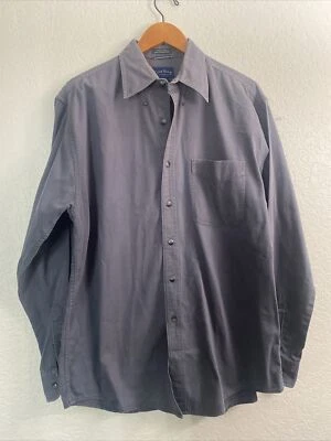 Club Room Charter Club M shirt Gray 100% cotton denim long sleeve button T34 - Image 1 of 4