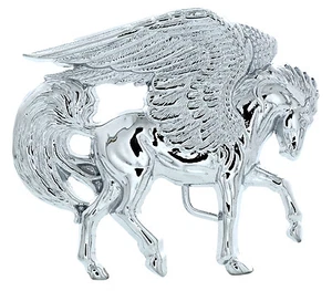 Pegasus Gürtelschnalle verchromt massiv Messing - Bild 1 von 3