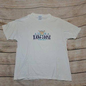 Camiseta vintage de una sola puntada Aloha Hawaii para hombre talla XL Hanes Beefy T - Imagen 1 de 18