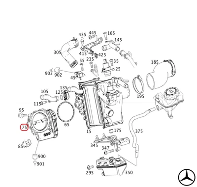 Mercedes-Benz Butterfly Valve E-Gassteller An Intercooler A1771410500 M177 AMG - Image 1 of 4