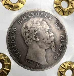 06 ITALIA RE ELETTO Vittorio Emanuele II - 1 Lira 1860 Firenze 2° Tipo - Picture 1 of 4