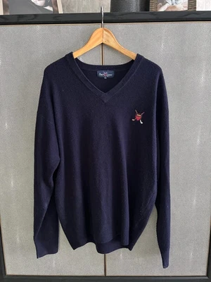 Ralph Lauren Vintage Cashmere Navy Polo Golf Sweater XL - Image 1 of 4