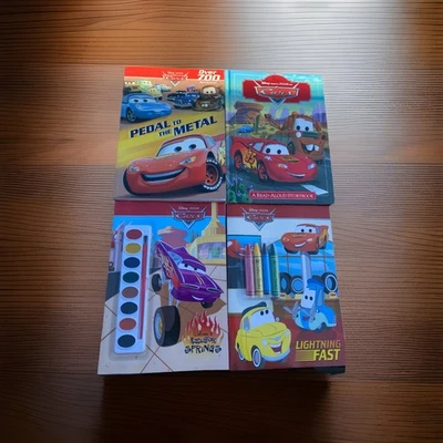 Disney Pixar Cars 4-Book Set Sticker Book Color Crayons Paint Book Read Aloud  Foto 1 de 4