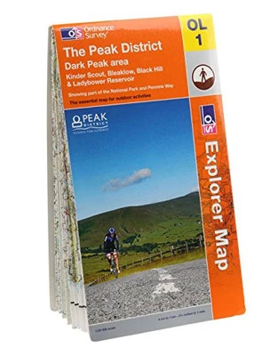 The Peak District: Dark Peak Area (OS Ex... by Ordnance Survey Sheet map, folded - Image 1 of 2