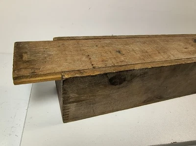 GORGEOUS PATINA 16" Pine Candle Box ANTIQUE Primitive WOODEN Finger Joint 17x3x4 - Image 1 of 4