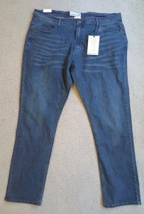 Pantalones de mezclilla de tela de papel para hombre azules elásticos calce regular PD&C 42x32 nuevos con etiquetas - Imagen 1 de 13
