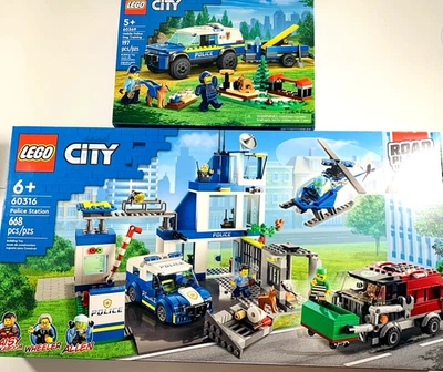 Lego Police Station & Mobile Police Dog Training SETS Garbage Truck Helicopter+ - Image 1 of 4