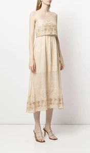 ALICE McCALL Beige Donatello Tamie Midi Dress 6 Lace Wedding Party - Picture 1 of 8