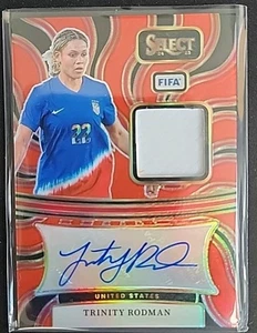 Trinity Rodman 2024-25 Panini Select FIFA Red Prizm Auto Material Jersey USWNT - Picture 1 of 2