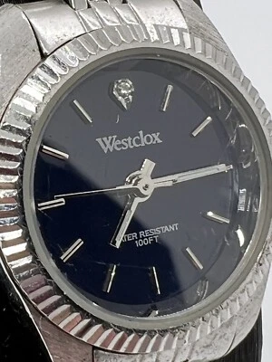 Reloj Westclox para dama esfera azul bisel plateado y correa Ltx185 C6 Foto 1 de 4