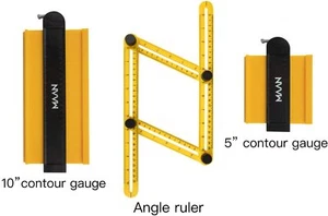 Contour Gauge w Lock 3 Pk 5" & 10" Shape Duplication Profile Tool 1 Angle Ruler - Picture 1 of 7