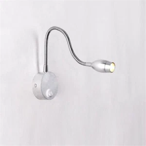 Flexible 1W 3W Hose Gooseneck LED Wall Light Sconce Bedside Mounted Reading Lamp - Picture 1 of 12