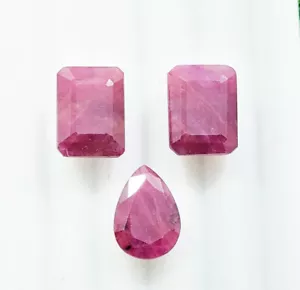 3 pares de piedras preciosas sueltas de rubí rojo natural de 39,00 quilates de Madagascar - Imagen 1 de 5
