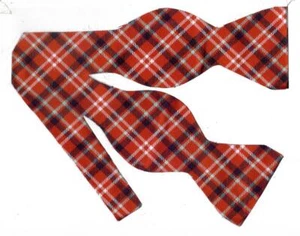 Apple Red Bow tie / Red, White & Black Plaid / Rustic Wedding / Self-tie Bow tie - Picture 1 of 1