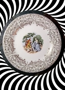 Sebring Pottery Co Plate Chantilly 22k Gold Multicolor Porcelain Size 6.5" READ - Picture 1 of 8