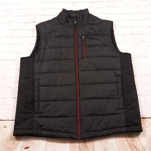 Solaris Puffer Vest Mens L Black Outdoor Hike Travel Full Zip Sleeveless Jacket - Picture 1 of 10
