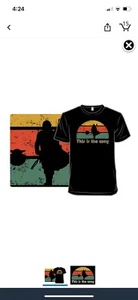 T-Shirt- NEW MENS NWT THE RETRO WAY MANDALORIAN STAR WARS GROGU MANDO DISNEY - Picture 1 of 3