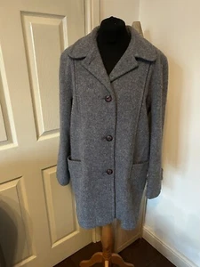 Finesse Coat Size 14 Pure New Wool Vintage Womens Pockets Long Made In England - Imagen 1 de 10