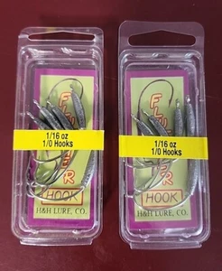 2pk Lot H&H Wide Offset Flutter Hook Jigheads Cocahoe Weedless 1/16oz 1/0 (A19) - Picture 1 of 2