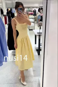 ZARA NEW WOMAN STRAPPY TEXTURED MIDI DRESS OPEN-BACK VANILLA S,M,L 4813/323/727 - Picture 1 of 5