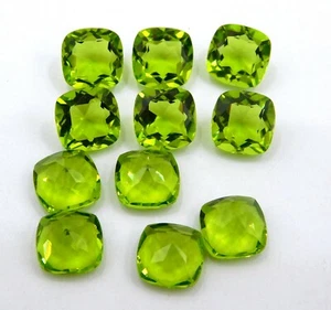 10 MM Lab Created Peridot Cushion Cut Loose Gemstone For Jewelry P-2107 - Picture 1 of 5