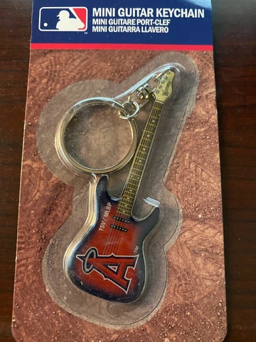 MLB Anaheim Angels Woodrow guitar key chain New on card Cover