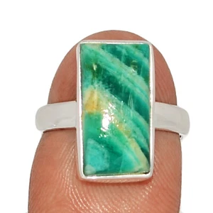 Natural Amazonite 925 Sterling Silver Ring Jewelry s.6 CR60978 - Imagen 1 de 1