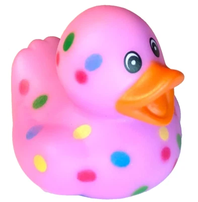 ENVÍO GRATUITO - CONFETI AMARILLO NEÓN PUNTO MANCHADO CRUCERO GOMA PATO COLECCIONABLE 2" Foto 1 de 2